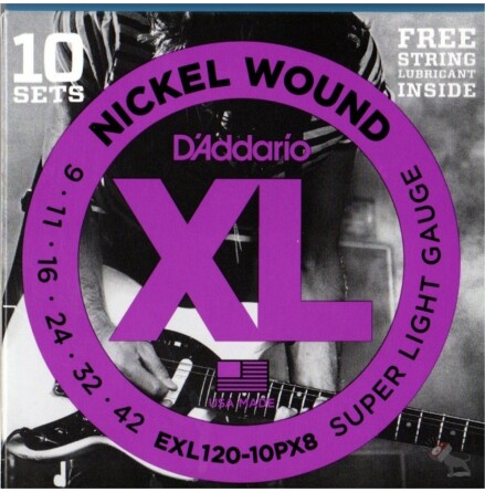 DADDARIO EXL120 Elgitarr Nickel Wound Propack 009 -042 (10-pack)
